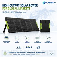 Panneau solaire portable pliable 400W, efficacité jusqu'à 23%, ETFE IP67 MC4, pour camping, randonnée, station d'alimentation