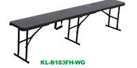 Banc de pique-nique pliable en plastique HDPE de 1,8 m avec poignée, idéal pour événements, fêtes, jardin et patio