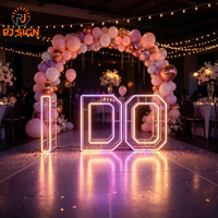Chiffres et lettres géants lumineux à LED, enseigne néon RGB 3ft 4ft pour la décoration de fêtes d'anniversaire, mariages, événements et autres occasions.