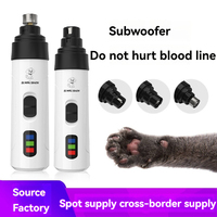 Lime à ongles portable double usage pour animaux de compagnie, têtes interchangeables, batterie 800 mAh, indicateur LED, 2 vitesses réglables
