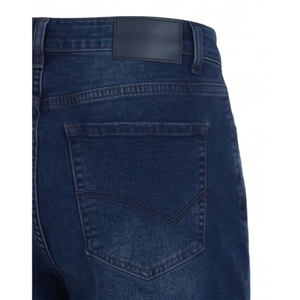 Jean en denim tissé vintage coupe droite taille mi-haute délavé foncé coupe ajustée en coton style décontracté automne - Product Image 6