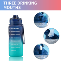 Botella de Agua Deportiva Motivacional de 2000 ml, Duradera, Libre de BPA, de Plástico Tritan con Marcador de Tiempo y Método de Flujo con Pajita