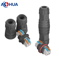 Conector de Cable de Alimentación LED Tipo L Recto, Impermeable IP68, Conector de Cable de Empuje de 2 Pines
