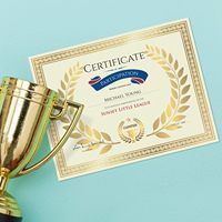 Papier pour certificat personnalisé, carton 180 g/m², bordure dorée, certificats de récompense, 50 feuilles, origine Zhejiang, diplôme de remise des diplômes