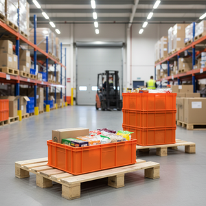 KE 200 Solid <b>Plastic</b> <b>Crate</b> Virgin HDPE Heavy Duty Stackable Storage Box Industrial Container for Logistics and Food Transport - Product Image 3