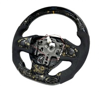 Volant de voiture en fibre de carbone forgée dorée en forme de D pour Renault Clio 4 RS avec affichage LED, vente directe d'usine