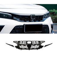Nouvelle Grille de Calandre pour Honda Civic 11ème Génération 2021 2022 2023, Style SI Amélioré avec Cache Supérieur, Accessoires Auto