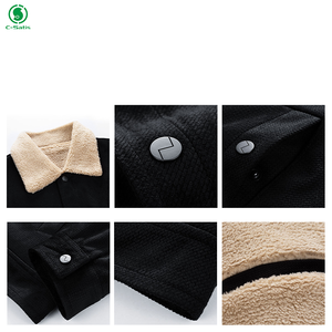 Veste en cachemire personnalisée pour hommes Veste décontractée en velours côtelé de grande taille Polaire en polyester pour hommes - Product Image 3