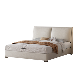 <span class=keywords><strong>Lit</strong></span> King Size en bois massif silencieux avec sommier à lattes en chenille fine 5D, tête <span class=keywords><strong>de</strong></span> <span class=keywords><strong>lit</strong></span> rembourrée en <span class=keywords><strong>mousse</strong></span> haute densité, pour la maison, l'hôtel, l'appartement - Product Image 4