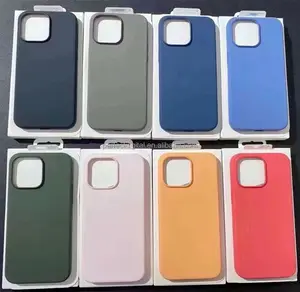 Capa de silicone colorida protetora para celular, capa traseira de silicone líquido para iPhone 15 Pro Max 14 13 12 11 XS xr 8 7