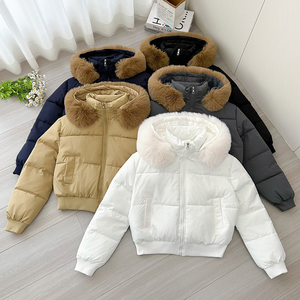 Fille chaude fourrure hiver <span class=keywords><strong>veste</strong></span> courte femmes grande taille hiver à capuche manteau femmes Style chaud <span class=keywords><strong>veste</strong></span> femmes manteau dames - Product Image 1