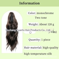 Extensions de cheveux bouclés à tresser, queue de cheval à pince effet vague d'eau, extensions de cheveux synthétiques, application facile, vente en gros