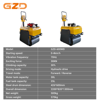 Compacteur vibrant à double tambour diesel GZD Changfa 178F, largeur 600 mm, mini-compacteur routier manuel