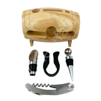 Jieni — outil de Bar, 4 pièces, accessoires de bouteille de vin, Kit bouchon et support en liège, accessoires cadeaux de vin en acier inoxydable