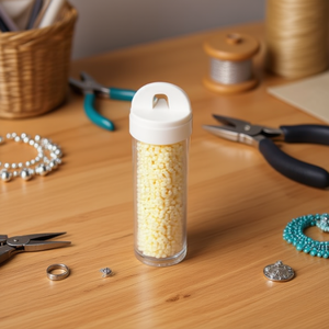 Perline Ilan Abalorio da 3 mm color crema per artigianato e creazione di gioielli - Product Image 2