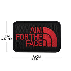 顔に貼る - フロントに刺繍されたモラルパッチ、長方形のベルクロバッジ、パッチング - Product Image 4