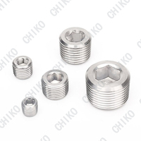 Bouchons filetés DIN 906 BSP NPT à filetage mâle, douille hexagonale interne, bouchons de tuyauterie hexagonaux en acier inoxydable 304 avec filetage conique