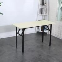 Table pliante en bois monocouche moderne et durable pour l'extérieur, l'apprentissage, les devoirs, avec pieds réglables et design multifonctionnel