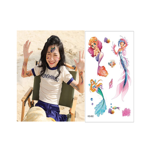 Tatuajes Temporales Impermeables Coloridos <span class=keywords><strong>de</strong></span> Sirena, Mariposa y <span class=keywords><strong>Estrella</strong></span> <span class=keywords><strong>de</strong></span> <span class=keywords><strong>Mar</strong></span> para Niñas y Niños, Certificados CE EN71, Fáciles <span class=keywords><strong>de</strong></span> Usar - Product Image 1