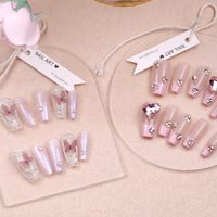TSZS Carré Ovale Ruban Panneaux D'affichage Acrylique Nail Art Faux Pointe Panneau D'affichage Appuyez Sur Les Ongles Conseils Panneau D'exposition Transparent