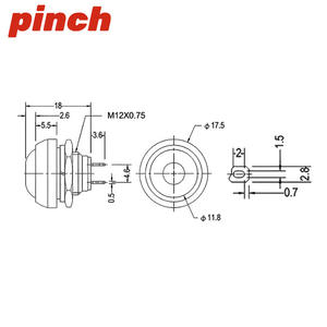 Pinch PBS-33B Waterproof <b>Push</b> <b>Button</b> <b>Switch</b> 12mm Hole Automotive Wiring Harness Ignition <b>Button</b> for Retrofit Upgrade - Product Image 5