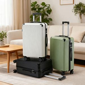 Valise personnalisée rechargeable givrée légère unisexe, petite valise de voyage avec roulettes silencieuses et poignée télescopique - Product Image 1