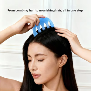 Peine de Masaje de Cinco Garras en Forma de Media Luna Azul - Terapia de Meridianos del Cuero Cabelludo para Relajación y Masaje Nutritivo para la Salud - Product Image 3