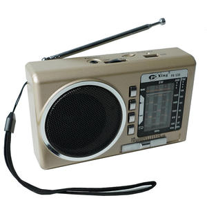 Champagne Gold Ultra Thin Pocket AM FM SW Multi Band Radio <b>USB</b> TF Card Slider Tuning Rechargeable Portable Broadcast Receiver - Product Image 1