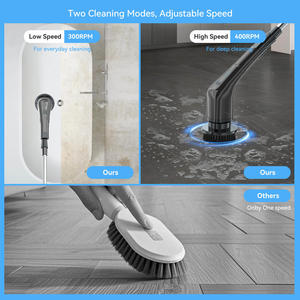 Electric Spin Scrubber Cleaning Brush Bath Brushes Sponges Scrubbers <b>Floor</b> Scrubber <b>Machine</b> With Extension Handle Adaptive Brush - Product Image 6