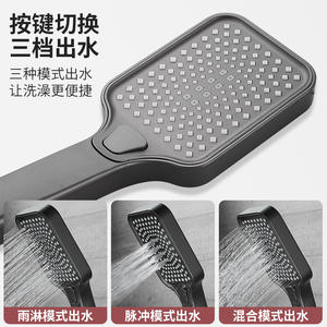 Ensemble de douche avec affichage numérique, température constante, douche pluie, finition mate, installation encastrée, tout en cuivre, gris bronze, finition laquée - Product Image 3