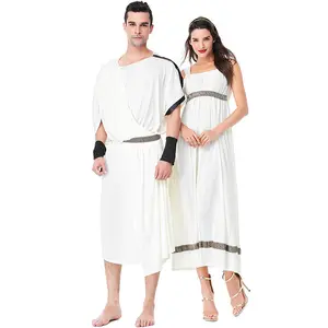 Costume de couple guerrier romain antique, robe de Cosplay de la mythologie grecque, de Halloween, divinations grecque, Olympus, déesse, Toga