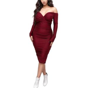 Vestido de Noche Elegante de Última Moda, Color Sólido, Ajustado al Cuerpo, para Mujer - Product Image 1