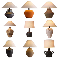 UP Lights Lampe de bureau rétro en céramique avec lampe de table à lueur chaude pour chambre à coucher Table de chevet Style Wabi Sabi Salon Hôtel