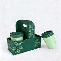 Bandeja Portavasos de Papel para Café para Llevar, Personalizable y Portátil