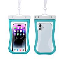 Pochette étanche pour téléphone IPX8 blanche, en PVC, avec fermeture à glissière, écran tactile et fenêtre pour appareil photo, grand sac pour téléphone avec cordon pour les sports nautiques
