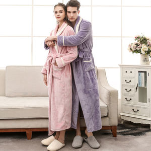 OEM/ODM-Albornoz De franela Unisex para parejas, ropa De Dormir, <span class=keywords><strong>bata</strong></span> De noche para Dormir - Product Image 3