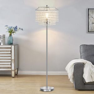 Lampada da terra a LED in <span class=keywords><strong>cristallo</strong></span> oro 64 "alta Design moderno E26 Touch Control <span class=keywords><strong>paralume</strong></span> a doppio strato - Product Image 6