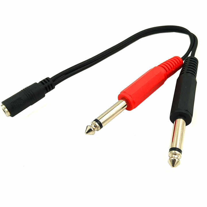 Cavo Splitter Audio Jack 6.35 Mm TRS - Maschio A Doppia Femmina, Connettori Oro, 20 Cm, Per Studio E Live - Foto 2