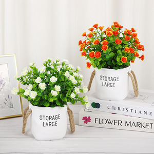 Maceta Decorativa con Rosas Artificiales, Maceta Grande para Decoración del Hogar o Escritorio, Bonsái de Flores Artificiales - Product Image 2