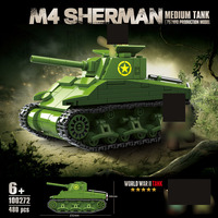 480 pièces de modèles de chars en plastique US M4 Sherman pour adultes et garçons, ensemble de construction de figurines de collection