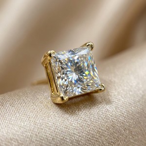 Pendientes de Diamantes Naturales con Corte Princesa en Oro Sólido de 18K Xinfly, AU750, 0.20ctw, Solitario Cuadrado, Joyería Fina para Mujer - Product Image 5