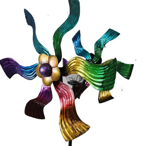 Solar Garden Windmill <b>Light</b> LED Outdoor Decorative <b>Flower</b> Stake Water Resistant Free Standing 2 Year Warranty - Product Image 5