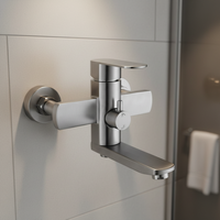 Grifo Mezclador de Ducha de Acero Inoxidable 304, Cromado, de 3 Vías, para Agua Caliente y Fría