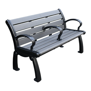 Banc en bois robuste pour aménagement urbain commercial, idéal pour campus, parcs et espaces publics, avec accoudoirs - Product Image 5
