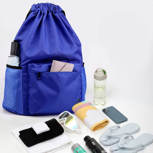 Sac à dos de sport à cordon de serrage grande capacité, nouveau style, avec poches, imperméable, pour le voyage, la remise en forme et la gym - Product Image 4
