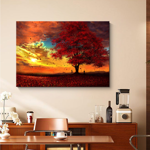 Peinture sur toile extensible personnalisée pour la décoration de la maison, impression de paysage au coucher du soleil, affiche et décoration murale, <span class=keywords><strong>image</strong></span> décorative - Product Image 1