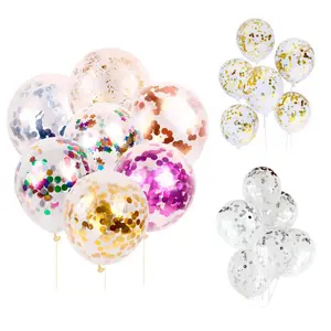 Set de ballons transparents, 36 pouces, 20 pièces, confettis, rose, or, à paillettes, décoration de fête