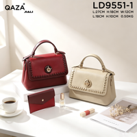 Sac à main QAZA pour femme 2026, nouveau modèle de luxe, grande capacité, en cuir PU, avec bordure cousue, fermeture circulaire, sac à bandoulière 2-en-1 pour femme