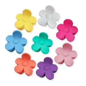 Spring and Summer Flower Small Hair Claw Clip Candy Color Frosted Flower Hair Claws