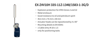 Schmersal EX-Z4V10H 335-11Z-1348/1583-1-3G/D Número de Pedido 151190020 Certificado ATEX a Prueba de Explosiones para Sistemas de Transporte en Áreas Peligrosas - Product Image 2